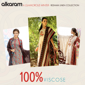 Alkaram A Glamorous Fall Winter-Resham Linen Collection 2014-15